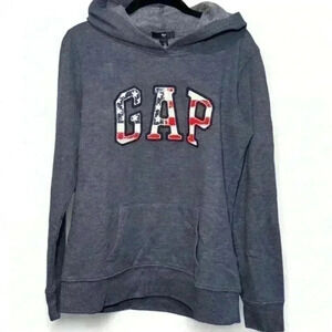 GAP Navy Hoodie with Red and White Flag Logo size Small